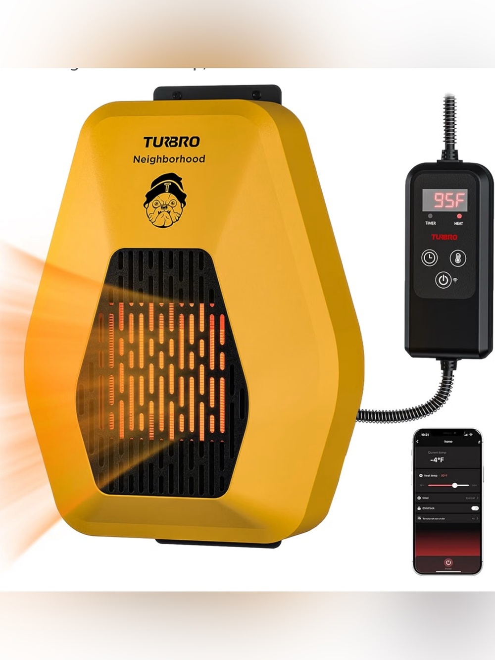 TURBRO Neighborhood WiFi Dog House Heater 800W, Wall Mount,